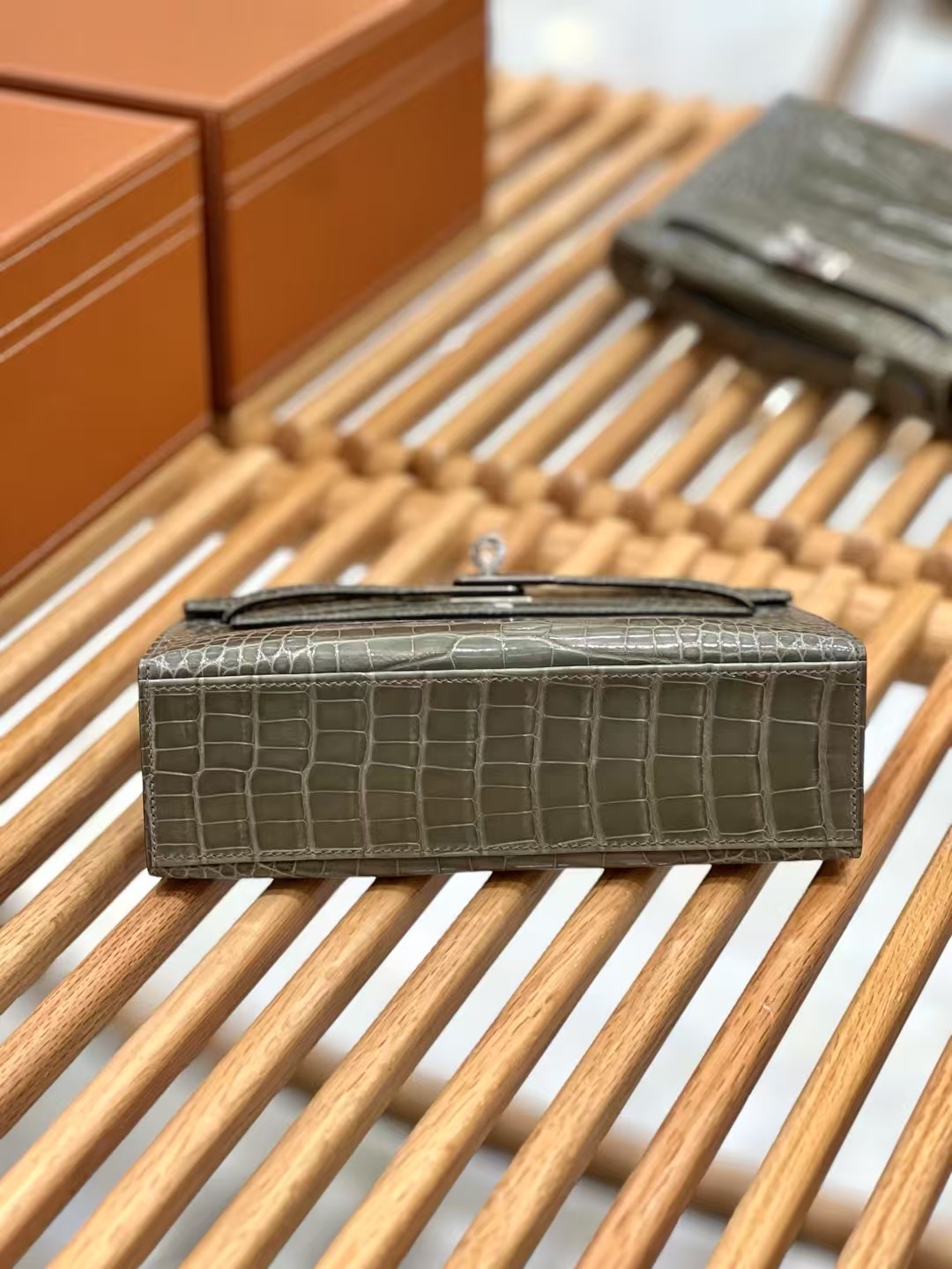 Kelly Bag - leather crocodile  - Image 8