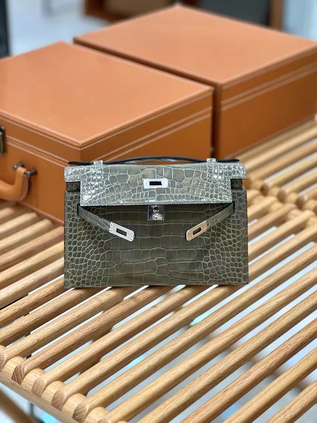  Kelly Bag - leather crocodile 