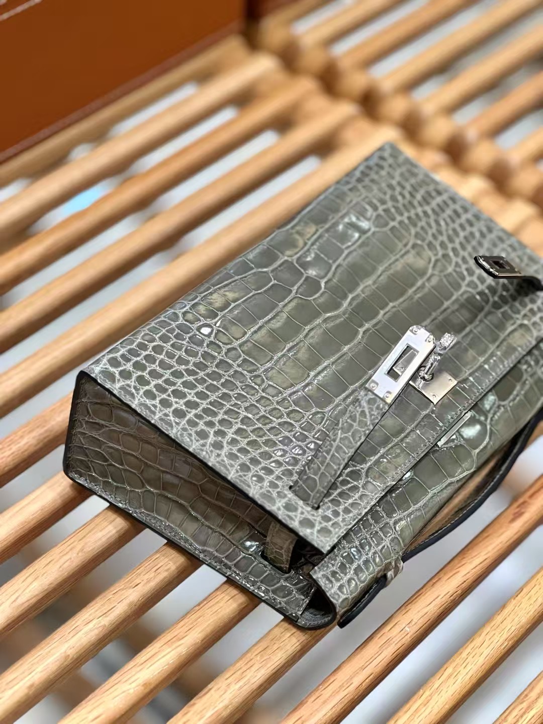  Kelly Bag - leather crocodile  - Image 3