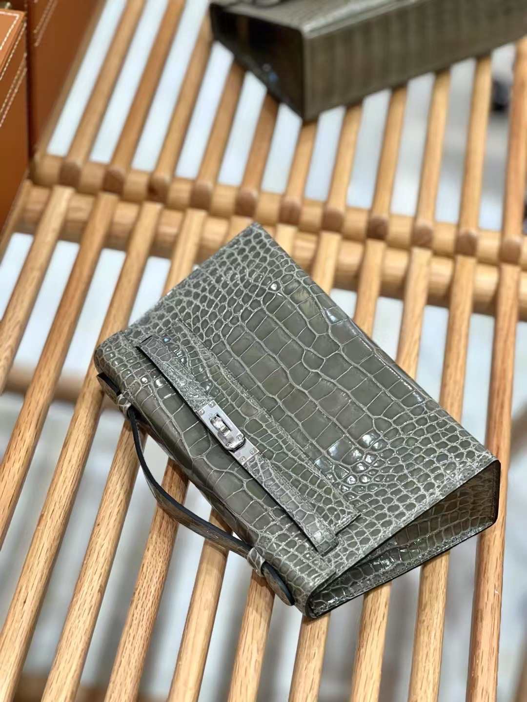  Kelly Bag - leather crocodile  - Image 7